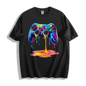 Colorful Gaming Controller Design Unisex T-Shirt Vibrant Artistic Print Perfect For Gamers And Tech Lovers Ideal For Casual Wear In Spring And Summer Great Gift For Friends Family Or Yourself Who Loves Video Games