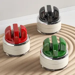 Professional Kitchen Knife Sharpener with Suction Base, Hands Free Sharpening Tool for Knives, Cleavers, Fruit Knives and Scissors