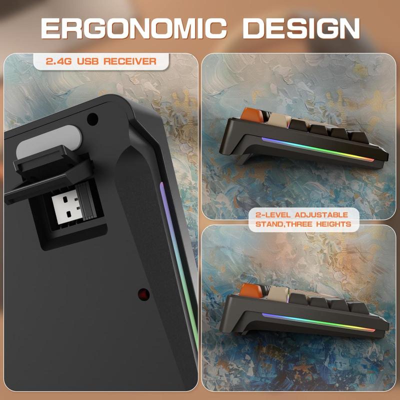 M96 Wireless Gaming Keyboard, 2.4G Dual Mode Wireless Mechanical Keyboard with Smart Display & Knob, Rechargeable Keyboard for Gaming, Boyfriend Gift