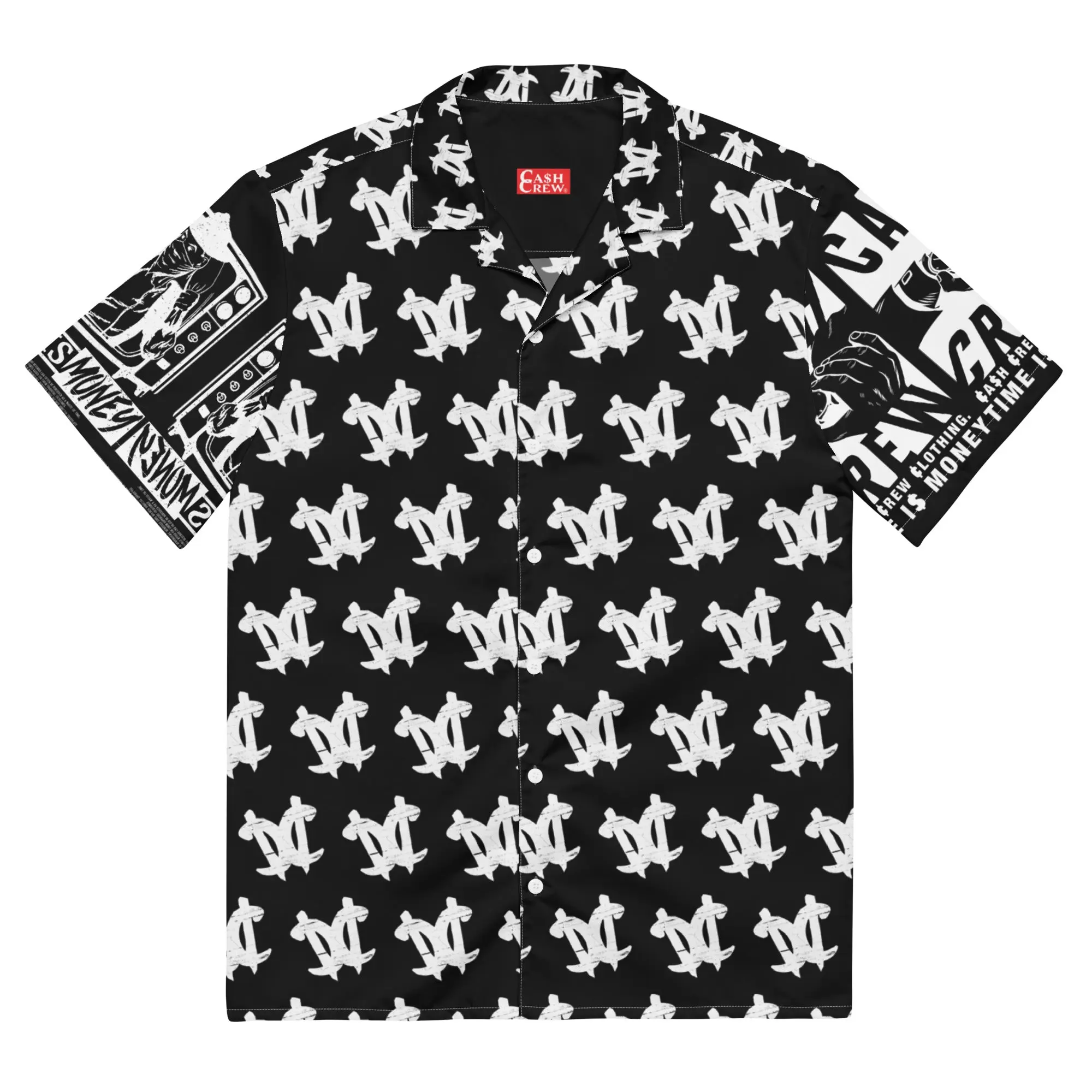 TimeIsMoney CC All-Over Unisex button shirt'Black/White