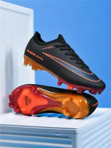 Men's High-End Seamless Football Shoes, Anti-Slip Durable Outdoor Lawn Soccer Shoes, Super Grip and Support, Fashionable Sporty Style