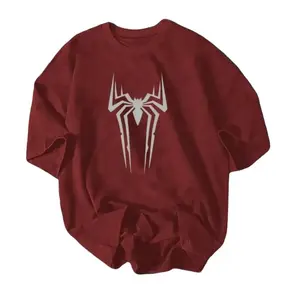 Spider Web T-Shirt, Black Gothic Star Graphic Tee, Front Back Print Y2K Streetwear Shirt, Alt Emo Gift for Men Women