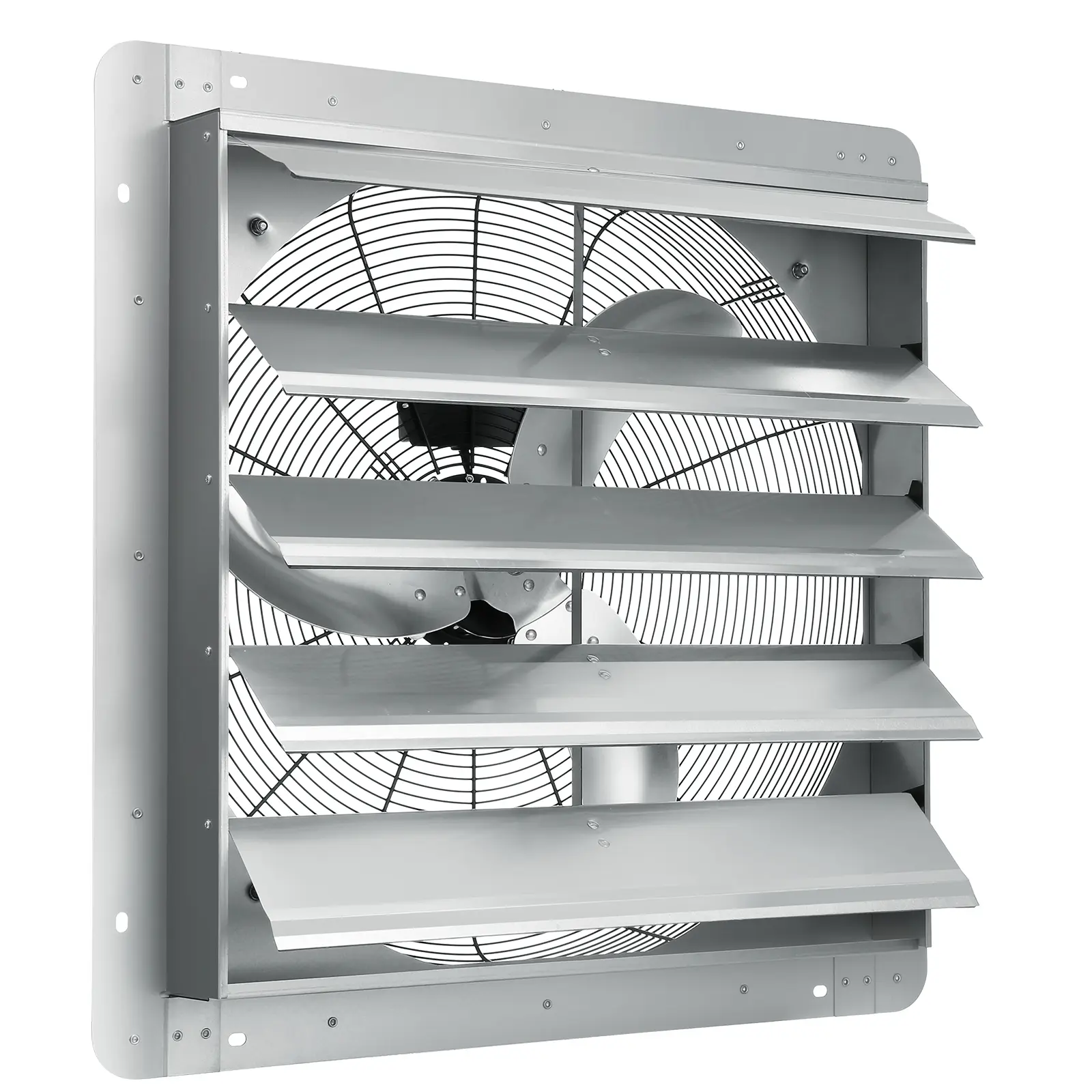 【summerfinds】VEVOR 24'' Shutter Exhaust Fan, High-speed 3320 CFM, Aluminum Wall Mount Attic Fan with AC-motor, Ventilation and Cooling for Greenhouses, Garages, Sheds, Shops, FCC, Wall Mounted Fan, Louvered Wall-Mounted Fans