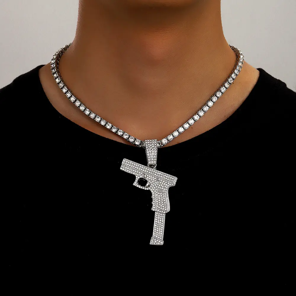 Silver pendant with 18 inch tennis chain