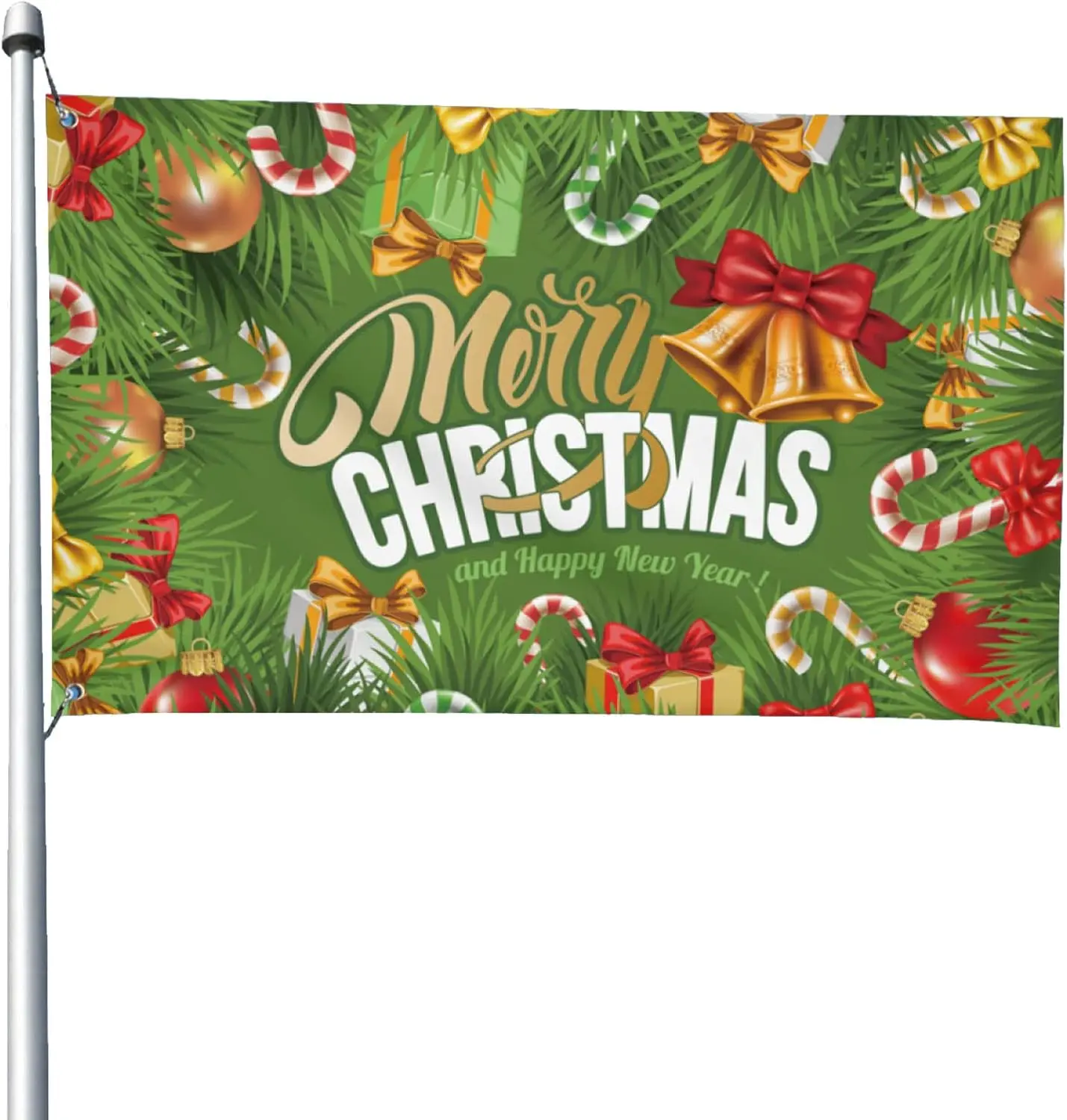 FIYO Christmas Flag - Large Merry Christmas House Flag - Merry Christmas Banner -  Winter Santa Background for Outside Yard Indoor - Decorations Holiday Party Supplies Outdoor - Christmas Flag