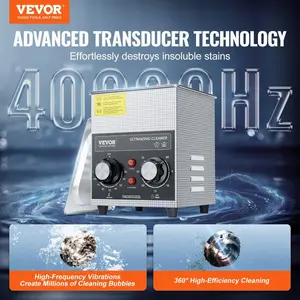 VEVOR 2L Ultrasonic Cleaner with Heater Timer Basket, Professional Digital Sonic Cavitation Machine, 60W Cleaning Machine for Watch Instruments, Glasses, Coin, Metal Parts, Tool