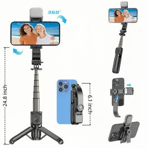 Multifunctional Mini Selfie Stick 4-in-1 ，Convenient Camera Aid, Stable Tripod，Multifunctional Selfie Stick Foldable, Suitable for vlogs, Live Streaming, Photography, Compatible with iPhone16/15/14/13 Series