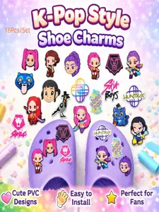 Cartoon Girls Group Style Shoes Charms Set, PVC Material Shoes Accessories, 18pcs Decorative Shoes Clips, Perfect for DIY Customizing Shoes, Cute Cartoon Clog Decorations, Unique Fashion Gift for Fans,Shoes DIY Decoration Accessories