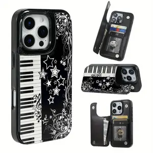Phone case: Star pendant key pattern, this practical TPU phone case adopts pattern design, has a card slot, can store bank cards, bus cards and other functions. Suitable for iPhone 16 Pro Max, 16, 15 Pro, 14 PLUS, 13, 12 Pro Max series. Can be used as a