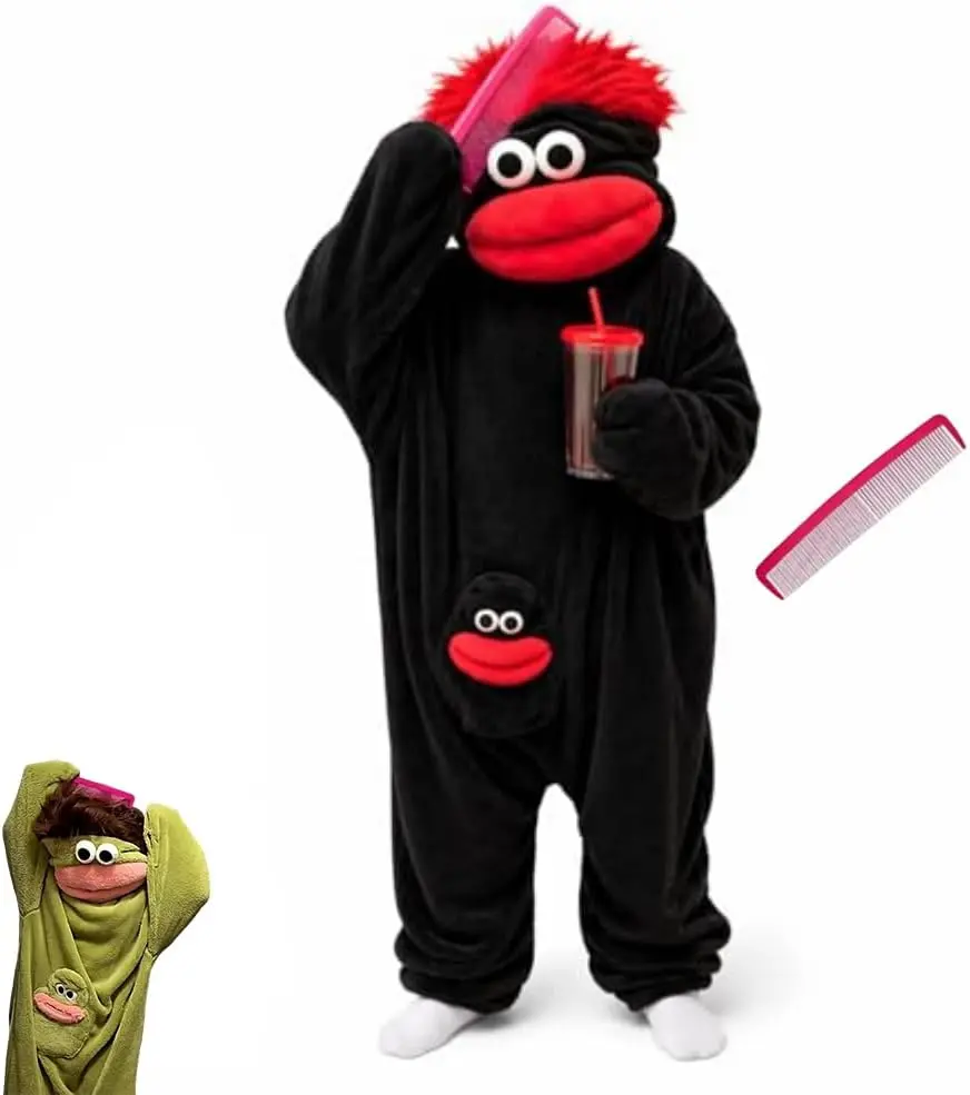 Frog Onesie for Adults,Silly Frog Onesie Pajamas,Big Mouth Monster Onesie with Large Comb,Party,Sleepwear Generic