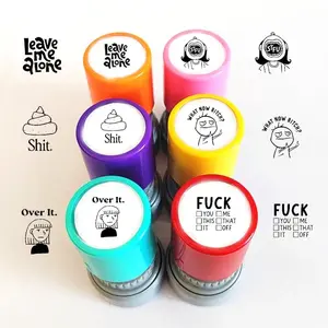 6 Piece Self-Inking Flash Stamp Set, Fun Office Supplies Novelty Stamps for Pranks, Pre-Inked and Refillable, Perfect Back to School Gift