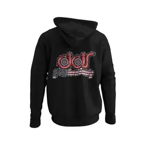 Patriotic Sweatshirt - Black Turbo Fleece Hooded Pullover with American Flag Print, "PATRIOTIC TURBO" Design, Casual Outfit for Day