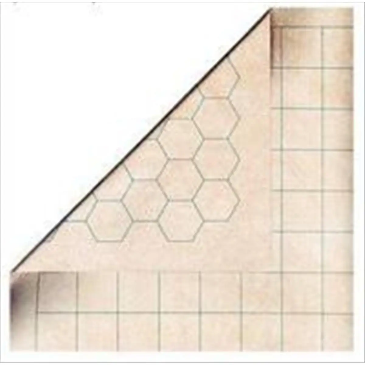 Chessex Reversible Vinyl Gaming Battlemat - 1.5 in Square & Hex Grid Lines, Oyster Color, Flat Surface for Write-Remove Water-Soluble Pens, 0.59 Lbs