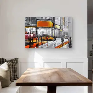 212 MAIN Contemporary Man Metallic Aluminium Print - 24x36 in Modern Abstract Design Times Square Artwork, Lightweight Artistic Minimalist Home Decor Decoration for Rooms