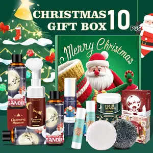 Christmas - themed large grooming gift box, containing various products such as shampoo, conditioner, hair mask, toothpaste, lip balm, etc., provides all - round care for hair, oral cavity, and lips, super rich for Christmas gifting!