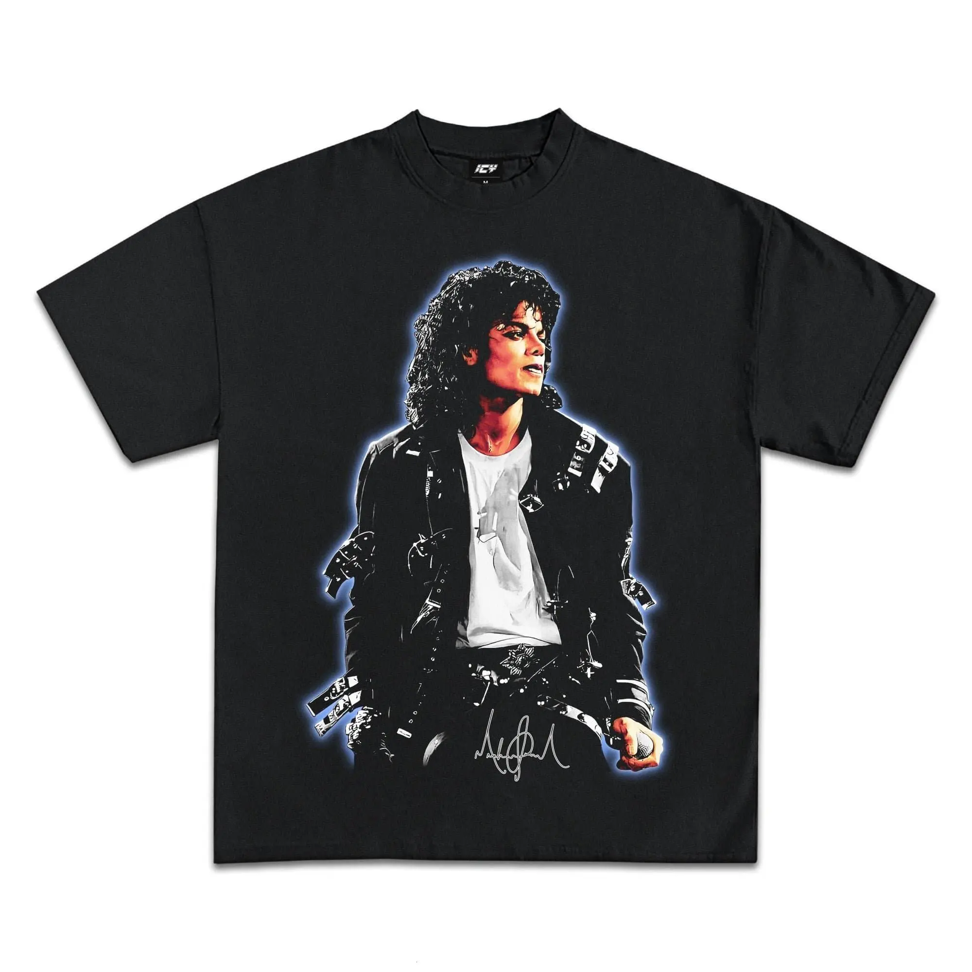 Michael Jackson Icy Exclusive Graphic Tee, Y2K Rap Streetwear T-Shirt, Unisex Crew Neck, Vintage Hip-Hop Graphic, Sports Style, Casual Cotton Fit