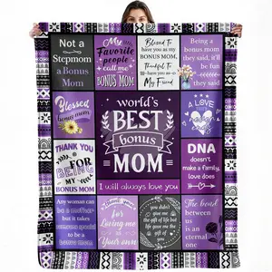 Bonus Mom Blanket Best Bonus Mom Gift Stepmom Throw Blanket Mother's Day Gift