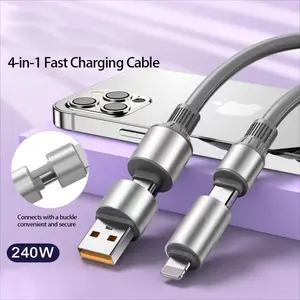 Magic John 240w Super Fast Charging Cable, USB-C Thick Charger Line, Lightning Type-C USB-A Compatible, for iPhone Macbook Samsung Lg Moto G Google Pixel Xiaomi