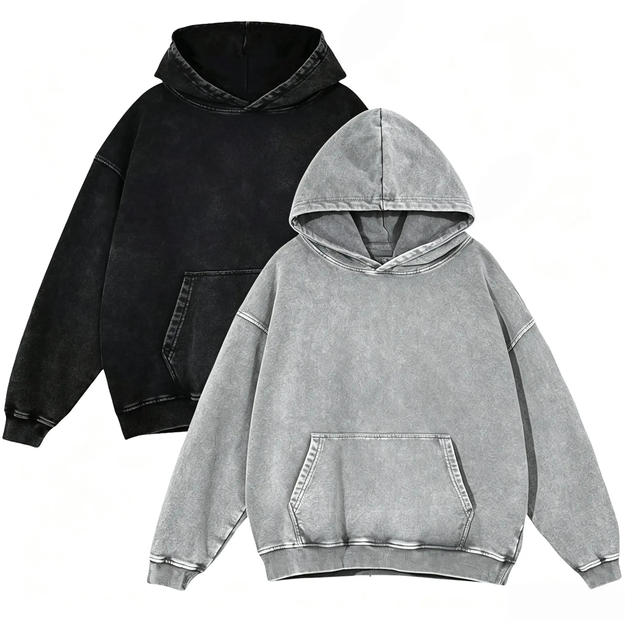 1/2 Pack Acid Wash Hoodie Oversized Vintage Hoodie Unisex Lightweight Hoodie Distress Hoodies for Men Women Couples