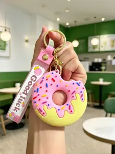 Doughnut Keychain, Cartoon Pendant, Phone Charm, Bag Accessory, Holiday Gift, Sporty Style, All Seasons, Cute and Fun Design