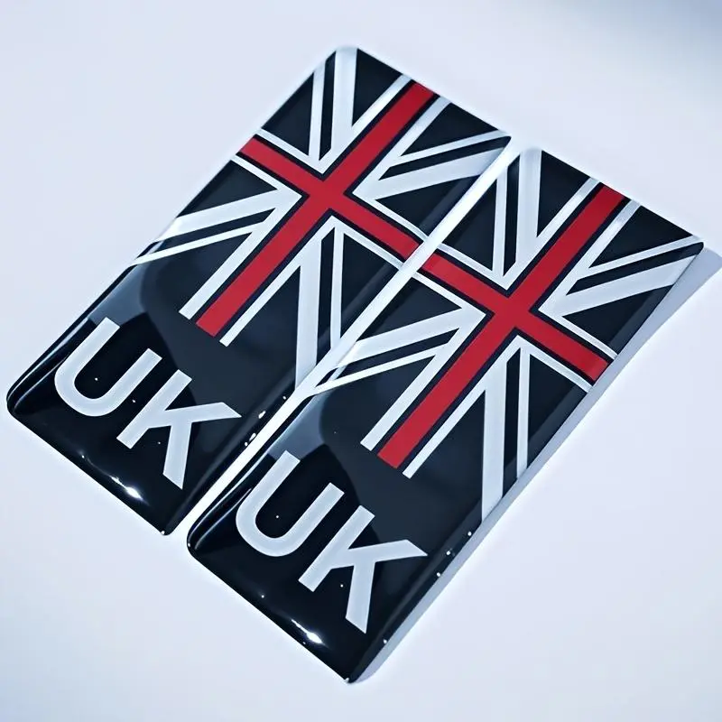 2pcs UK Flag Union GB England Sticker Emblem License Number Plate Sticker Decal Badge Road United Kingdom Union Flag Sticker