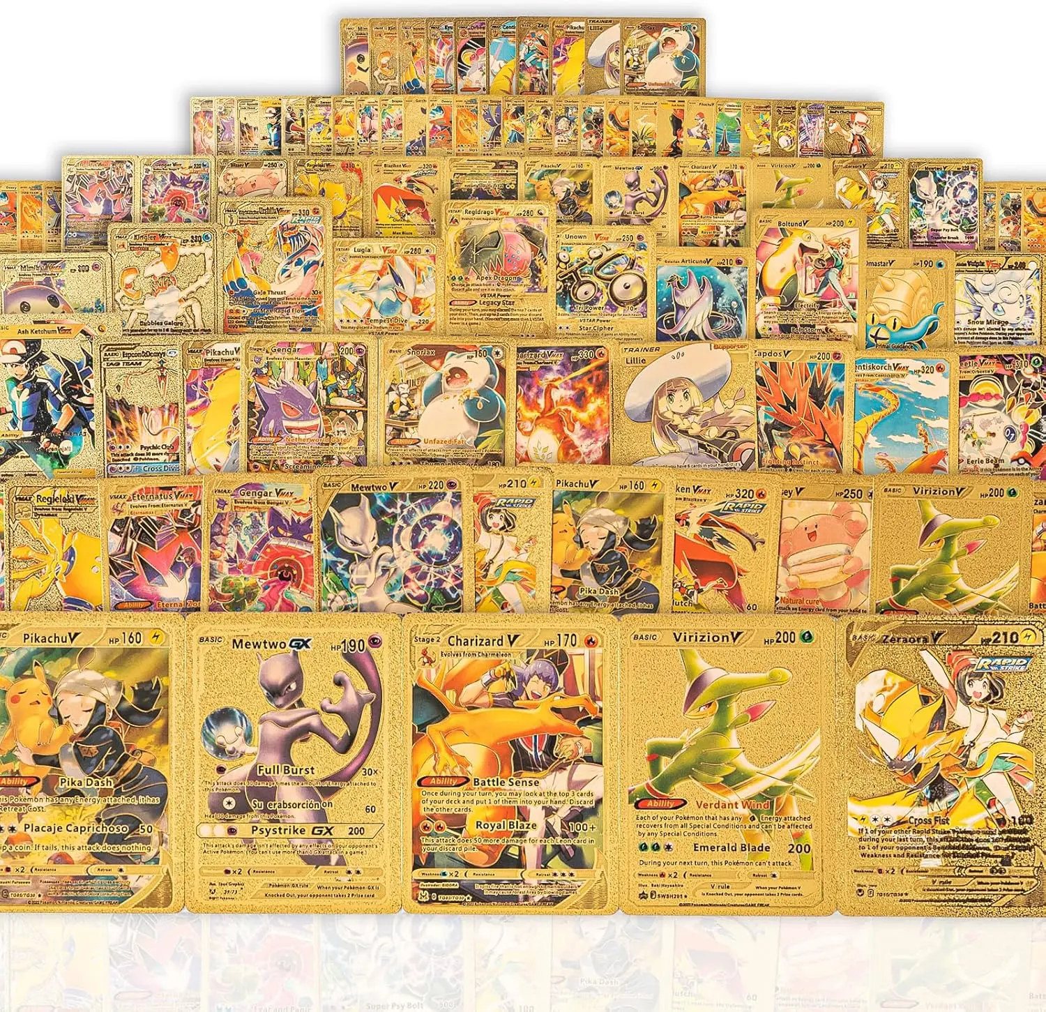 55 Pcs Rare Gold Cards, Gold Foil Collectible Card Set, Suitable for Fans, Children and Collectors, No Duplicates, a High-End Gift Set.