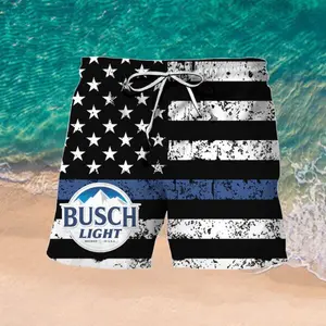 B.u.s.c.h L.i.g.h.t USA Flag Swim Trunks – American Flag Beer Lover Summer Beach Shorts, Men’s Quick Dry Pool Party Swimwear, Lightweight Vacation Outfit