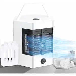 3 in 1 Dual Water Tank Mini Desktop Air Cooler Humidifier Portable AC for Car Office Bedroom Camping