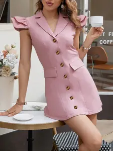 Elegant Women's Single-Breasted Blazer, Versatile Hat-Shaped Sleeves & Skirt Design, Perfect for Spring Summer Fall