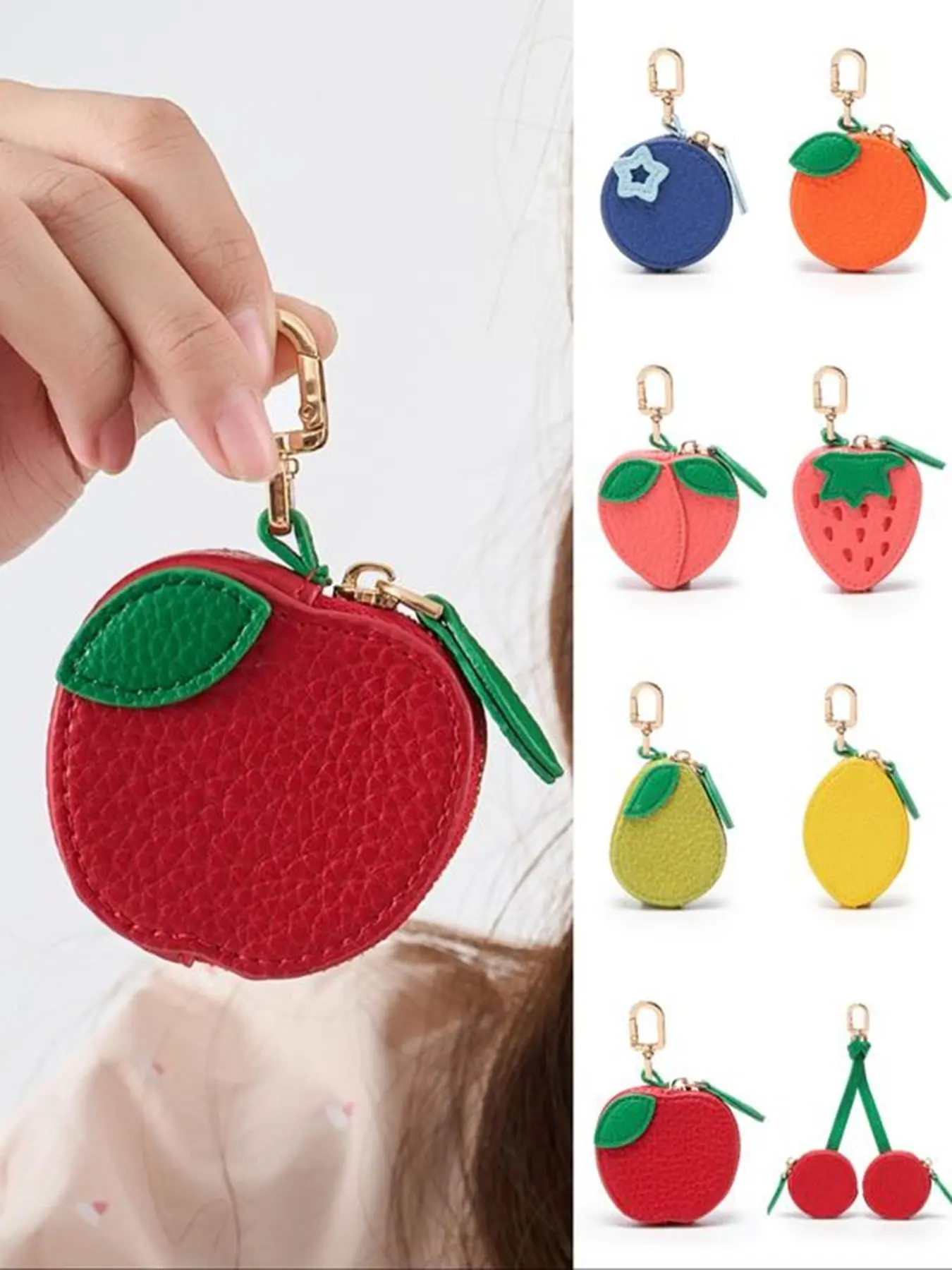 Fruit shaped pendant, can be used as a bag hanger, keychain, Keychain For Bags, with multiple styles of simulated fruit shapes, lightweight and easy to carry, can be given to friends, suitable for shopping and gatherings, Bag Charms