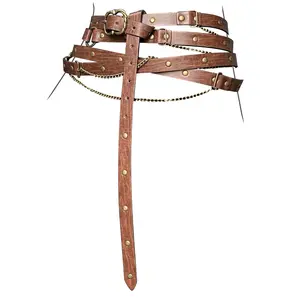 HiiFeuer Medieval DIY Faux Leather Metal Chain Belt, Vintage Adjustable Thin Belt For Women, Retro Skinny Belt For Dresses Trendy Exquisite Belt belts for women