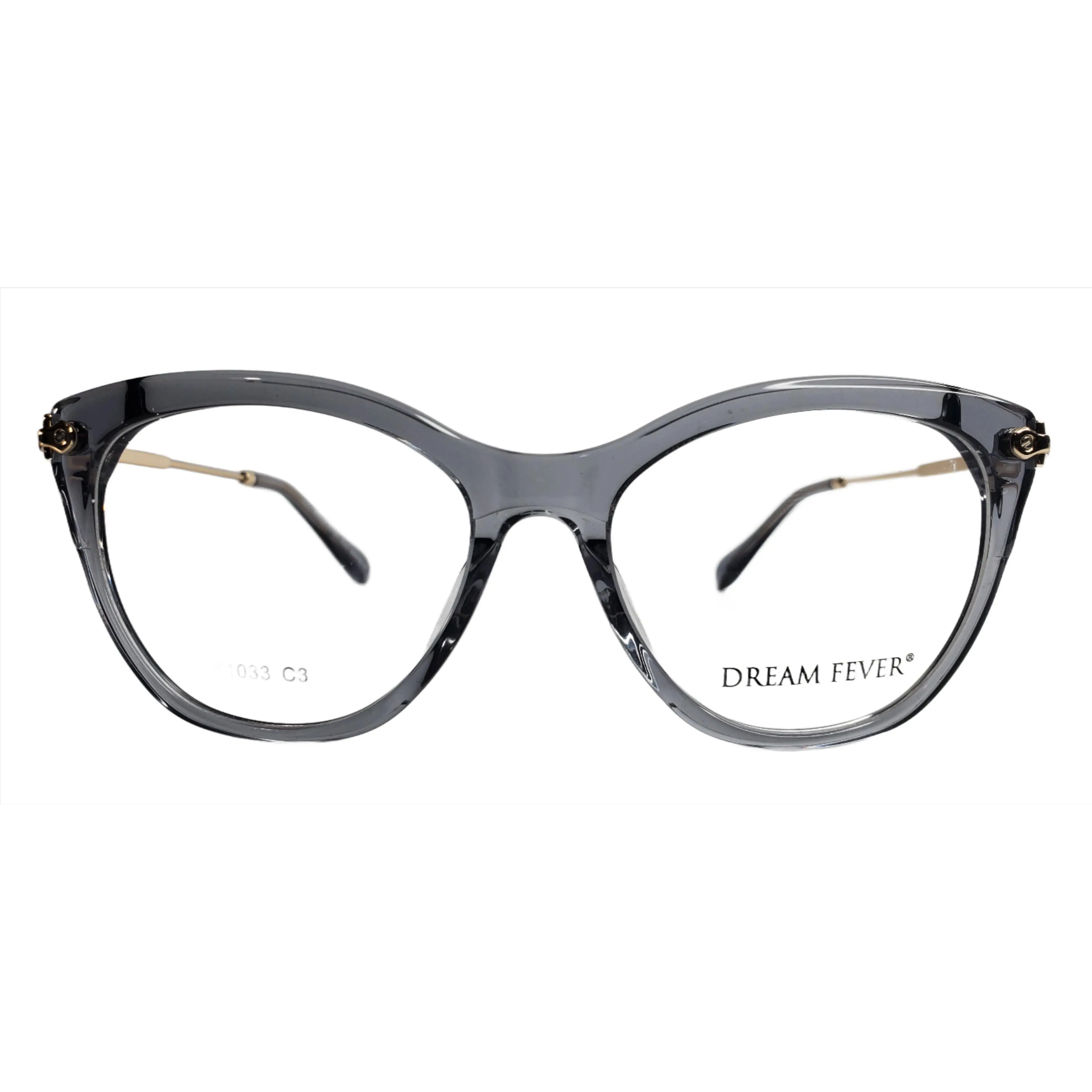 Dream Fever K1033 Transparent Gray Gold Italy Eyeglasses -Wo