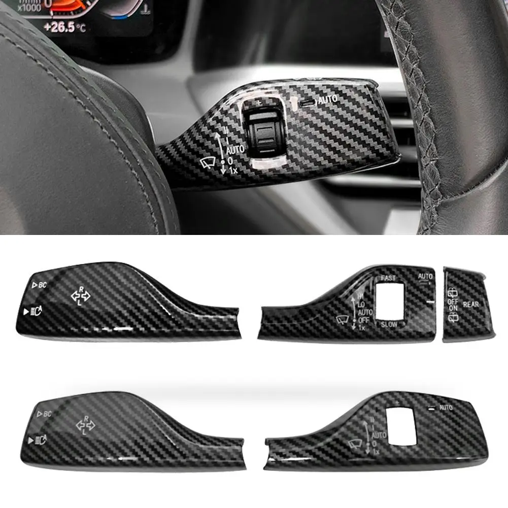 2026 New 2Pcs/Set Car Steering Wheel Headlight Switch Control Cover Wiper Switch Trim for BMW 1 2 3 4 5 7 Series X1 X3 X4 X5 X6 X76 GT Z4