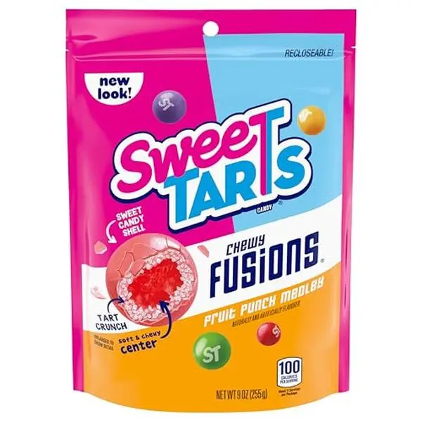 SweeTARTS Chewy Fusions Candy, Fruit Punch Medley, Sweet and Tart, 9 Ounce SweeTARTS Chewy Fusions Candy, Fruit Punch Medley, Sweet and Tart, 9 Ounce