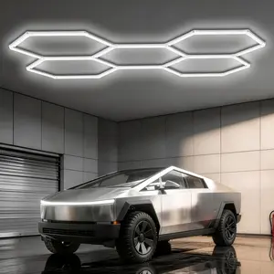 Explorinox Hexagon Garage Lights, 3/5/8/11/14 Grids RGB Hexagon LED Lights, 6500K Honeycomb Light for Gaming Room, Gym, Garage