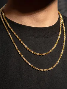 Twisted knot chain necklace, hip-hop style, fashionable and individualistic trendy accessory, 4mm wide, 17-23 inches long, suitable for both men and women, perfect accessory