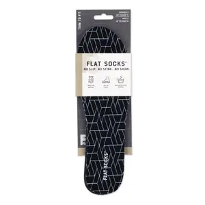 Black FLAT SOCKS, No-Show Sock Alternative, Moisture-Wicking & Odor-Free, Trim-to-Fit, 100% Polyester Knit