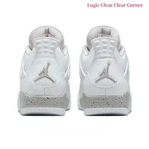 White Leather + Gray Splash Mid-Top Retro Basketball Sneakers | Streetwear Cushioned Sports Shoes