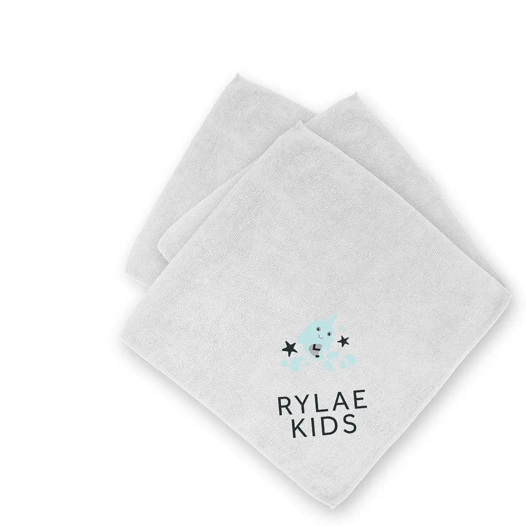 Rylae Kids Reusable Microfiber Cloth 3-Pack | Streak-Free Refill Cloths for HOCl Cleaning Spray
