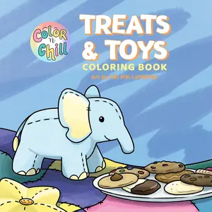 Treats & Toys Standard Edition Coloring Book for Adults with Reusable Protective Sheet Sweet Snacks Fun Vibes & Nostalgic Joy Colored Pencils Easy