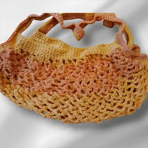 Crocheted 100% cotton mesh market bag