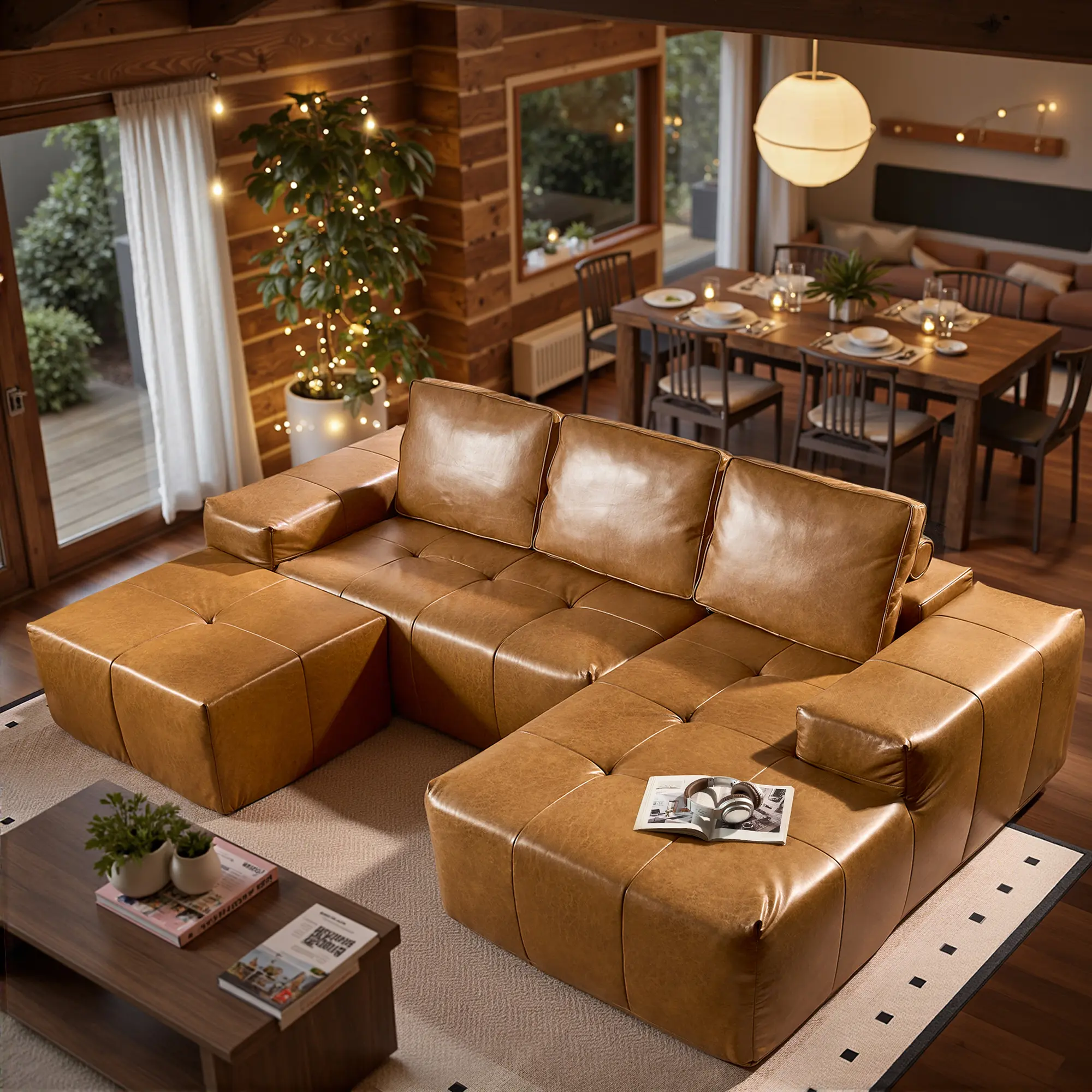 Vintage Tech-Waxed Canvas Right Chaise