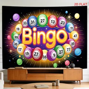 A Tapestry Featuring a Large Or Small Design with Bingo, Numbers, Colorful Balls, And a Fun Game Night Theme, Perfect for Decorating Walls in Living Rooms, Meditation Spaces, Offices, Or for Party Decor