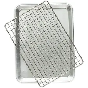 Quarter Sheet Pan - Oven-Safe Nonstick Baking Sheet with Grid - 9x13 Inch Cookie Sheet for Baking, Roasting & Meal Prep - Heavy Duty Carbon Steel, Dishwasher Safe - Perfect for Toaster Ovens