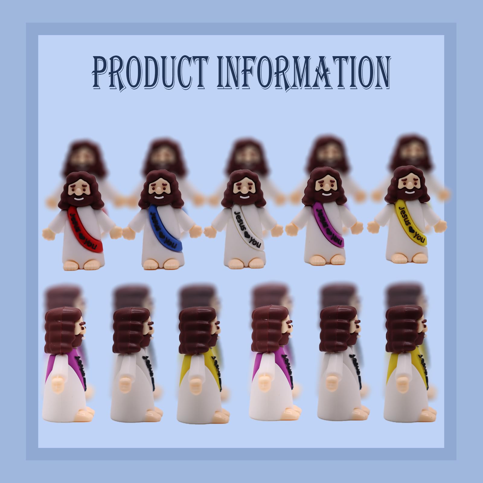 30PCS Little Jesus Figures, Mini Jesus Figurines in Bulk, Multicolor Tiny Jesus Figures, Miniature Figurines to Hide and Seek Religious Gifts for Easter Egg Stuffers (30PC)