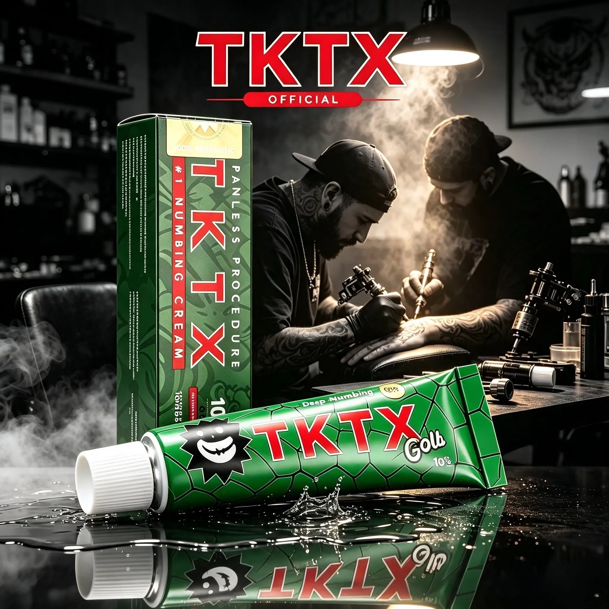 TKTX 100%Maximum Potency Numbing Cream, 10g Tube - Natural Topical Anesthetic for Tattoo, Waxing & Microneedling Care, For All Skin Types, Oil-Free, Fragrance Free, Single Item, Tattoo Supplies, Numbing Cream Tattoo