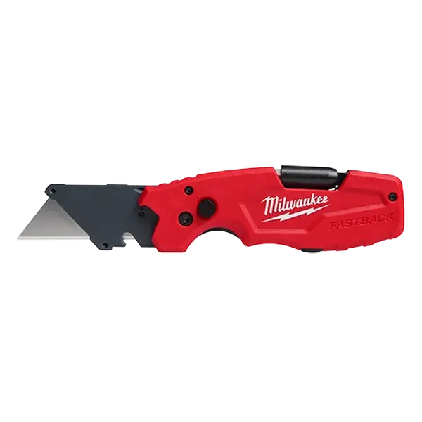 Milwaukee 48-22-1505 FASTBACK™ 6-in-1 Retractable Folding Utility Knife, Versatile Tool with Bit Holder, Carving Wood