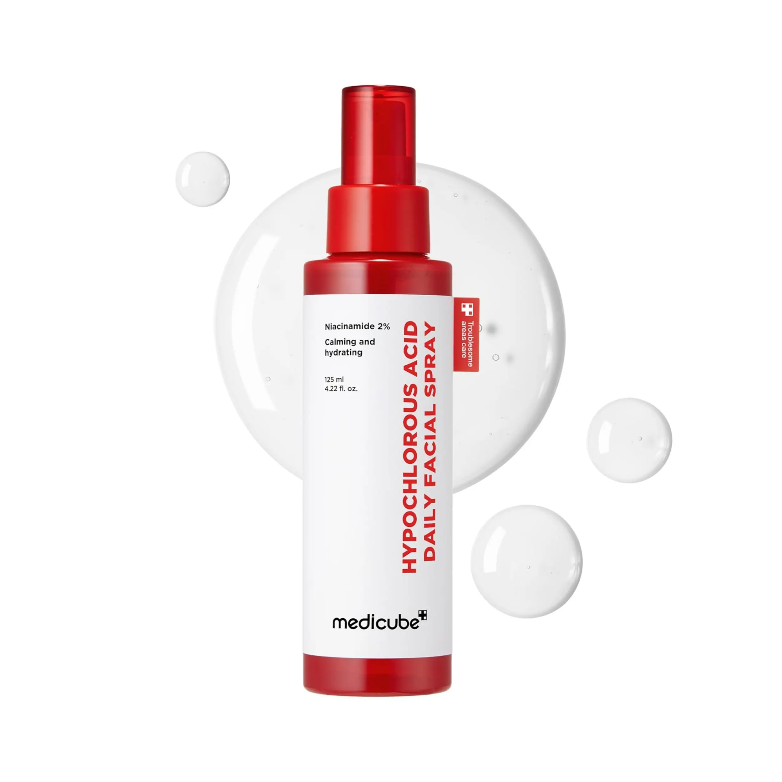 [Official Medicube Partner] Hypochlorous Acid Daily Facial Spray 125ml - Hypochlorous Acid Spray For All Skin Types, Delicate Skin Daily Solution & Post-Sun Care, HOCI Facial Mist for Soothing & Calming , Korean Skincare, 4.22 fl.oz