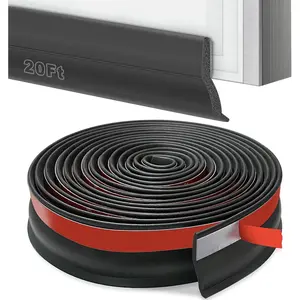 Garage Door Threshold Seals Bottom Rubber Replacement, Weatherproofing Garage Door Weather Stripping with Nails (20ft)