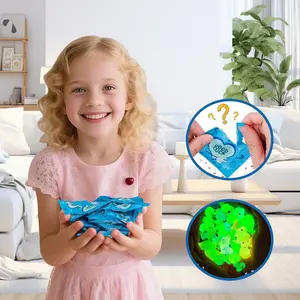 10Pcs/100Pcs Mystery Bag Mini Glow Animal Mushroom Resin Models, Surprise Mystery Bag for Dollhouse Decor, Fairy Garden Decor, Birthday Party Gift, DIY Crafts, Ornaments, Resin Animal Sculptures